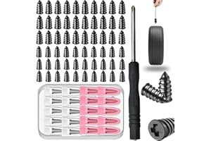 60PCS Tire Repair Rubber Nails Kit with, Tire Repair Rubber Nail, Screw in Tire Repair Kit Tire Repair Screws Vacuum Tire Rep