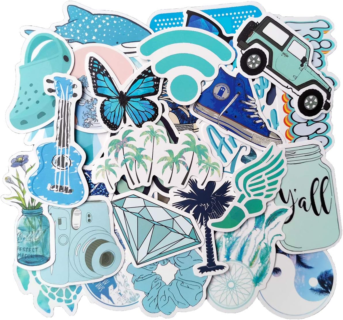 Cute Stickers(500pcs), L Women Teens Friends Skateboard Bike Car Luggage Vinyl Stickers Waterproof