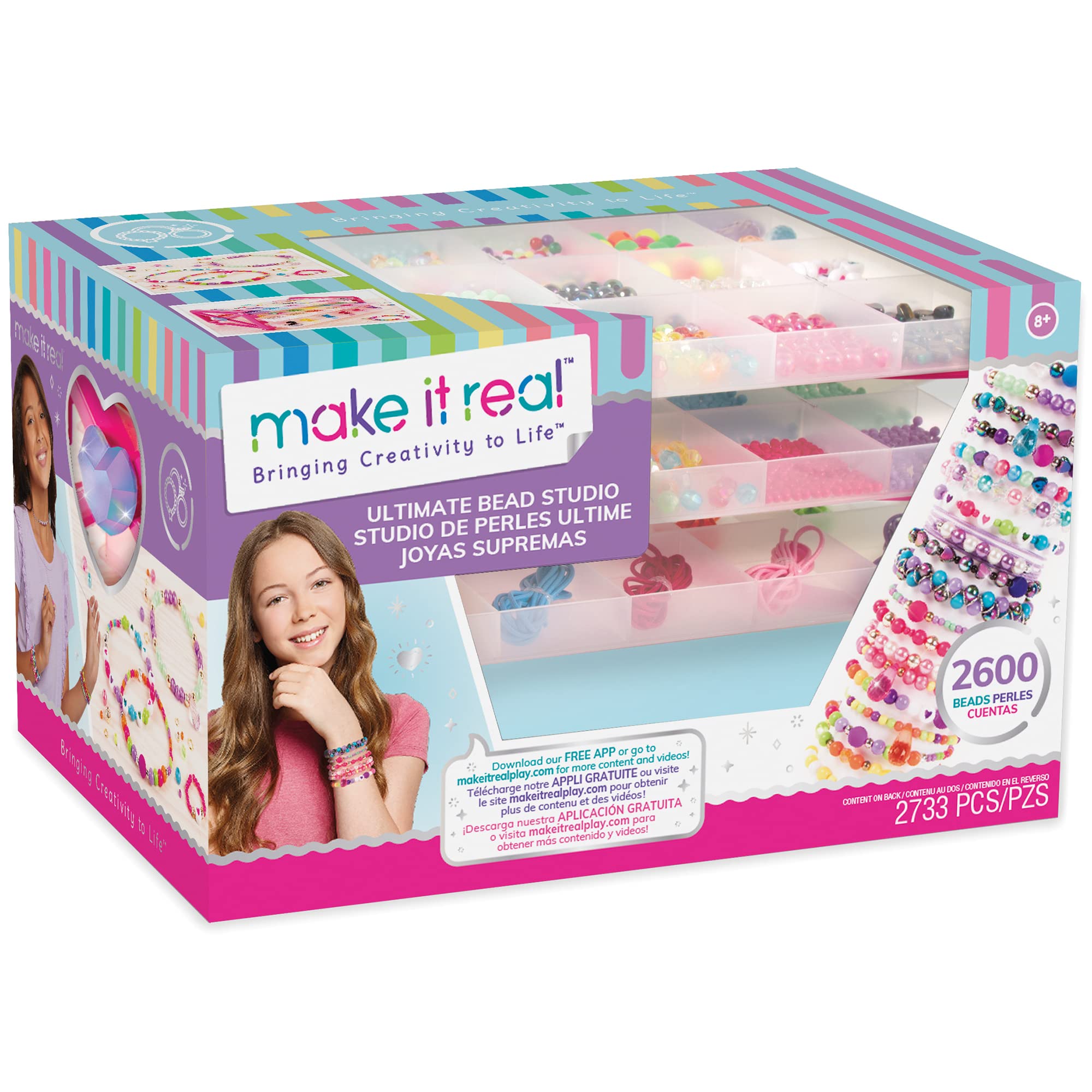 Make It Real Deluxe Beads Set (2.700 Pieces), Multicoloured, 1701