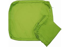 QQbed 2 Pack 23X23X5 Inch Outdoor Water-Resistant Cushion Pillow Replacement Covers Only with Zipper for Patio Furniture, Sofa, Loveseat, Deep Seat Chair in Green Color