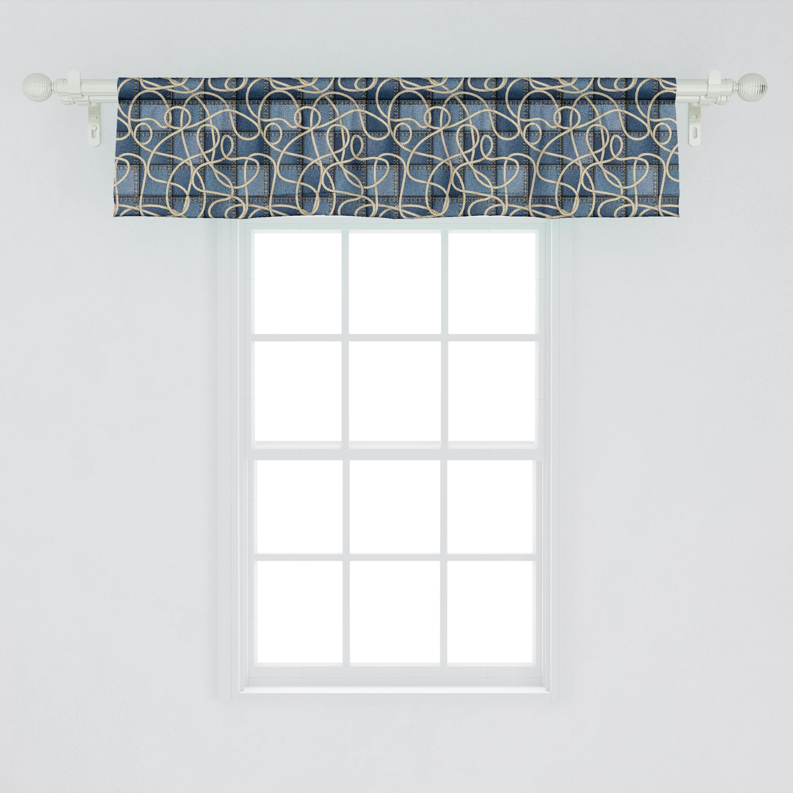 Ambesonne Nautical Window Valance, Various Patches