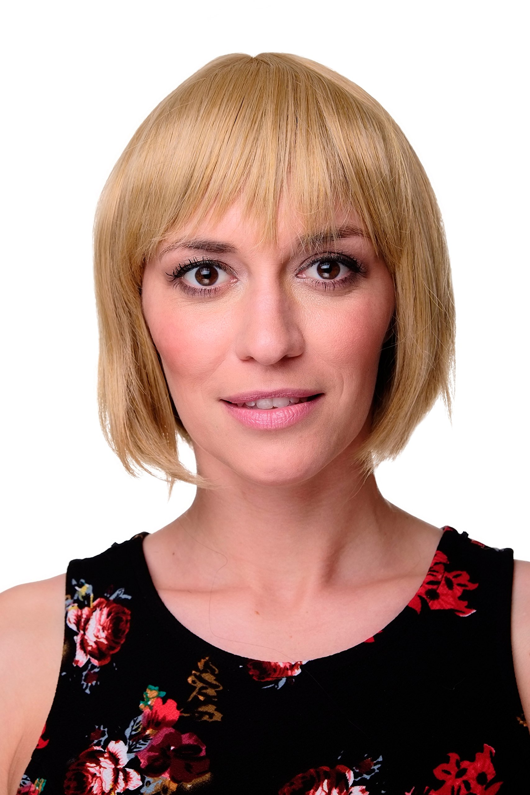 WIG ME UP 703-66 Lady Quality Wig short Page Bob fringe bangs gold blond golden blonde
