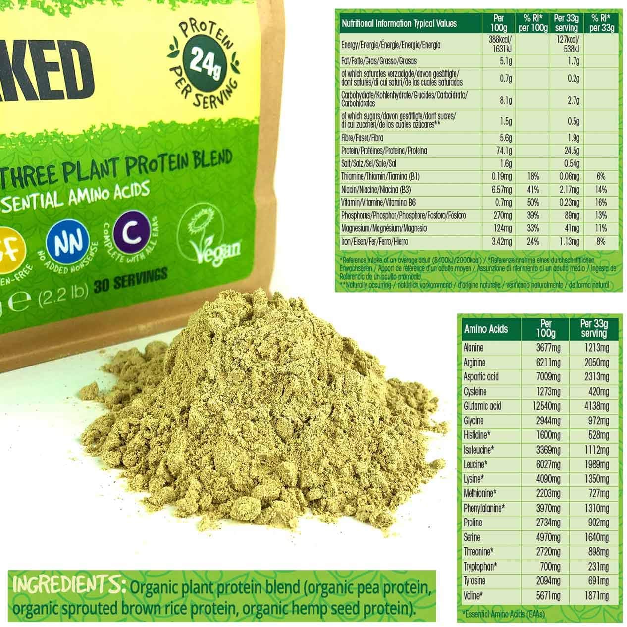 BodyMe Organic Vegan Protein Powder Blend, Naked Natural, Unsweetened, Low Carb - Image 4