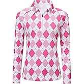 MoFiz Women's Golf Polo Shirt Long Sleeve Collared 1/4 Zip Stretch Soft Athletic Tops for Tennis Hiking & Outdoor Sports