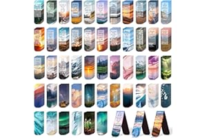 DITERYY 100 Pack Bible Magnetic Bookmarks Christian Scenery Magnet Bookmark Clips for Women Men Book Lovers Bible Page Markers for Teachers Students Reading School Office Home, Printing on 2 Side