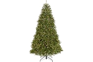 National Tree Company Pre-Lit Artificial Full Christmas Tree, Green, Dunhill Fir, White Lights, Includes Stand, 9 Feet
