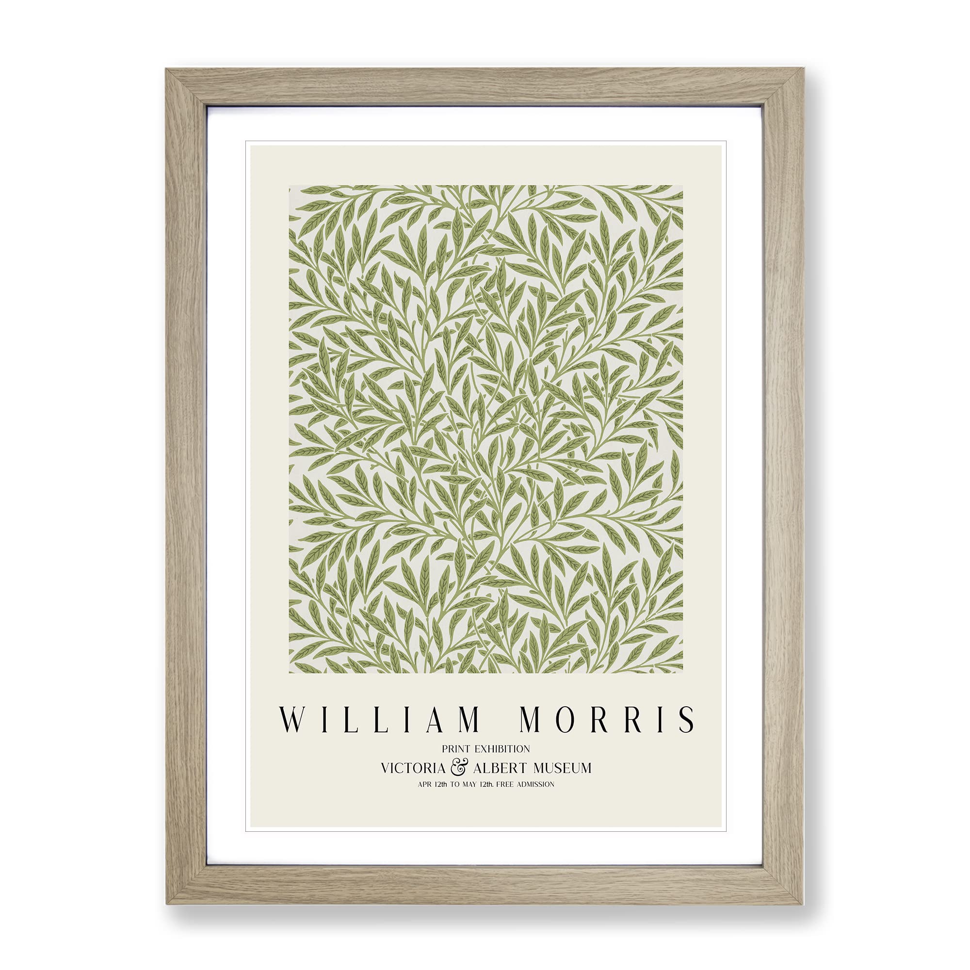 Willow Pattern Vol.1 By William Morris Classic Painting Framed Wall Art Print, Ready to Hang Picture for Living Room Bedroom Home Office Décor, Oak A4 (34 x 25 cm)