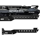 EZDIY-FAB 309EZ GPU Holder Brace,Graphics Card Support Bracket-Black | Lengthened Design, Bent Support Structure, Adjustable GPU Support, PCIe Slot Protection, Aluminum Alloy, Dual Rubber Pads