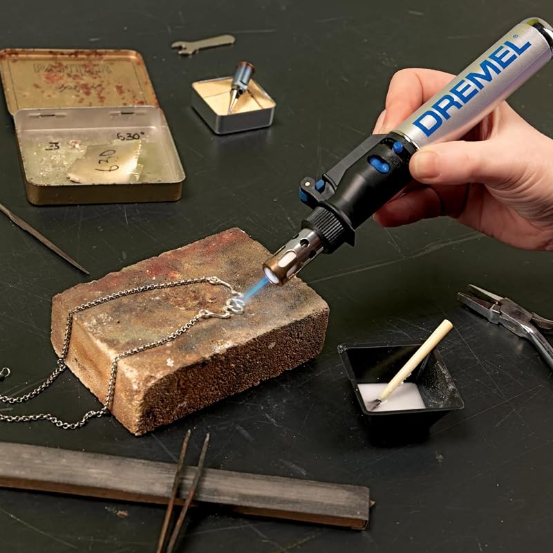 Dremel Versatip 2000 Ferro de solda sem fio - Kit de solda a gás butano com 7 pontas intercambiáveis para solda, queima de madeira, pirografia, fabricação de joias, artes e artesanato