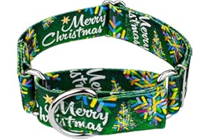 COUNTRY BROOK DESIGN Country Brook Petz - HossFit Jr Wide Martingale Dog Collar - Christmas Collection Featuring Festive Designs (Christmas Cheer, Large)