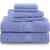 Martex 6-Piece 100% Ringspun Cotton Towel Set | Quick Dry | Super Absorbent & Soft | Lightweight | 2 Bath Towels | 2 Hand Towels | 2 Wash Cloths | Lavender