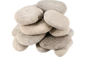 SINJEUN 16 PCS 3-4 Inch Large River Rocks for Decoration, Natural Stones for Kindness Rocks Mandala Painting Favors, 10 lbs