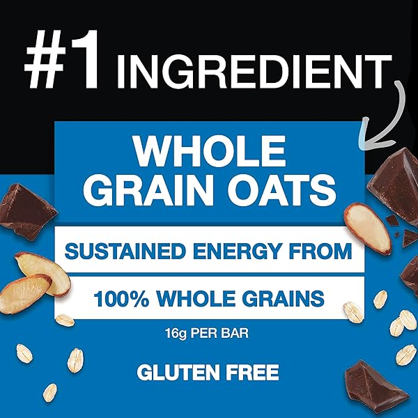 KIND BREAKFAST CEREAL BARS, CHOCOLATE WITH ALMONDS, HEALTHY SNACKS, GLUTEN FREE, 100% WHOLE GRAINS, 3G PROTEIN, 6 COUNT