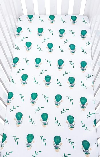 green fitted cot sheet