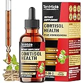 Tenmido Cortisol Supplement Liquid Drops - 11in1 with Ashwagandha, L-Theanine, Phosphatidylserine, Rhodiola, Bacopa, Magnolia, Lemon Balm, Ginkgo Biloba, and More - 30ml 1Fl Oz