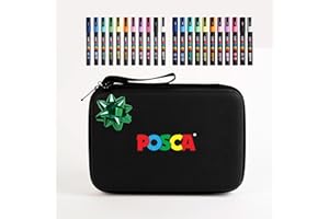 Posca Exclusive Holiday 3M and 5M Paint Markers Gift Set of 22 with Carrying Case, Great for Kids and Adults, Acrylic Art Markers for Coloring Canvas, Wood, Glass and Metal
