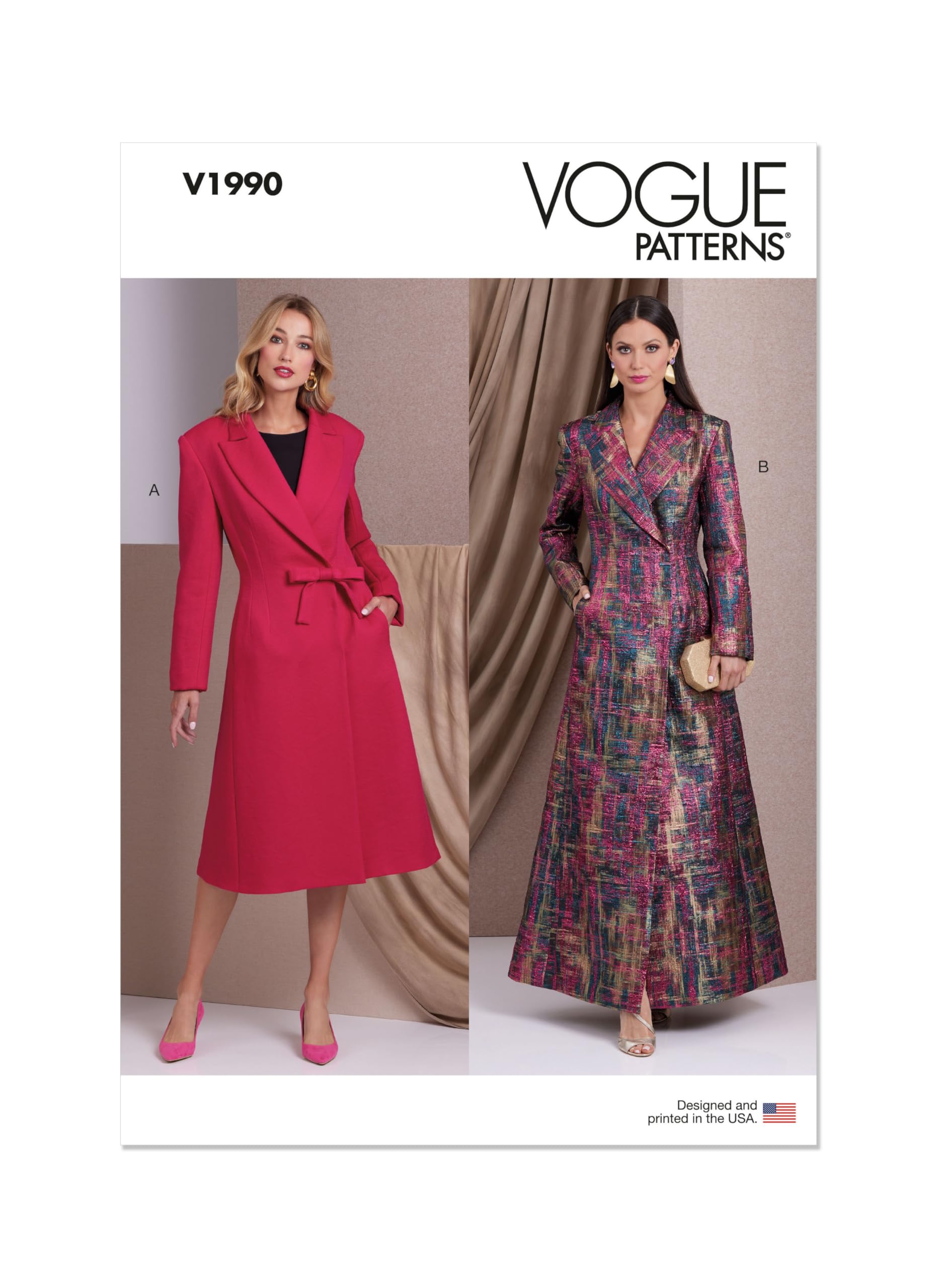 VOGUE PATTERNS V1990B5 Misses' Coats B5 (8-10-12-14-16)