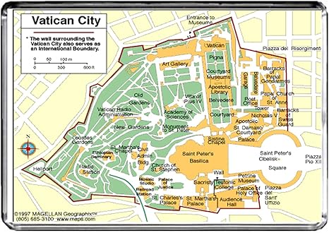 Amazon Com Iman Para Nevera M224 Mapa De La Ciudad Del Vaticano Para La Ciudad Del Vaticano Iman De Viaje Para Nevera Home Kitchen