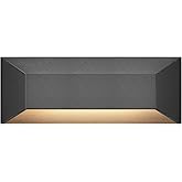 Hinkley Nuvi Large Horizontal Rectangular Deck Sconce, Vinyl Alloy, Integrated LED, ADA, Mounts Flush, Black Finish