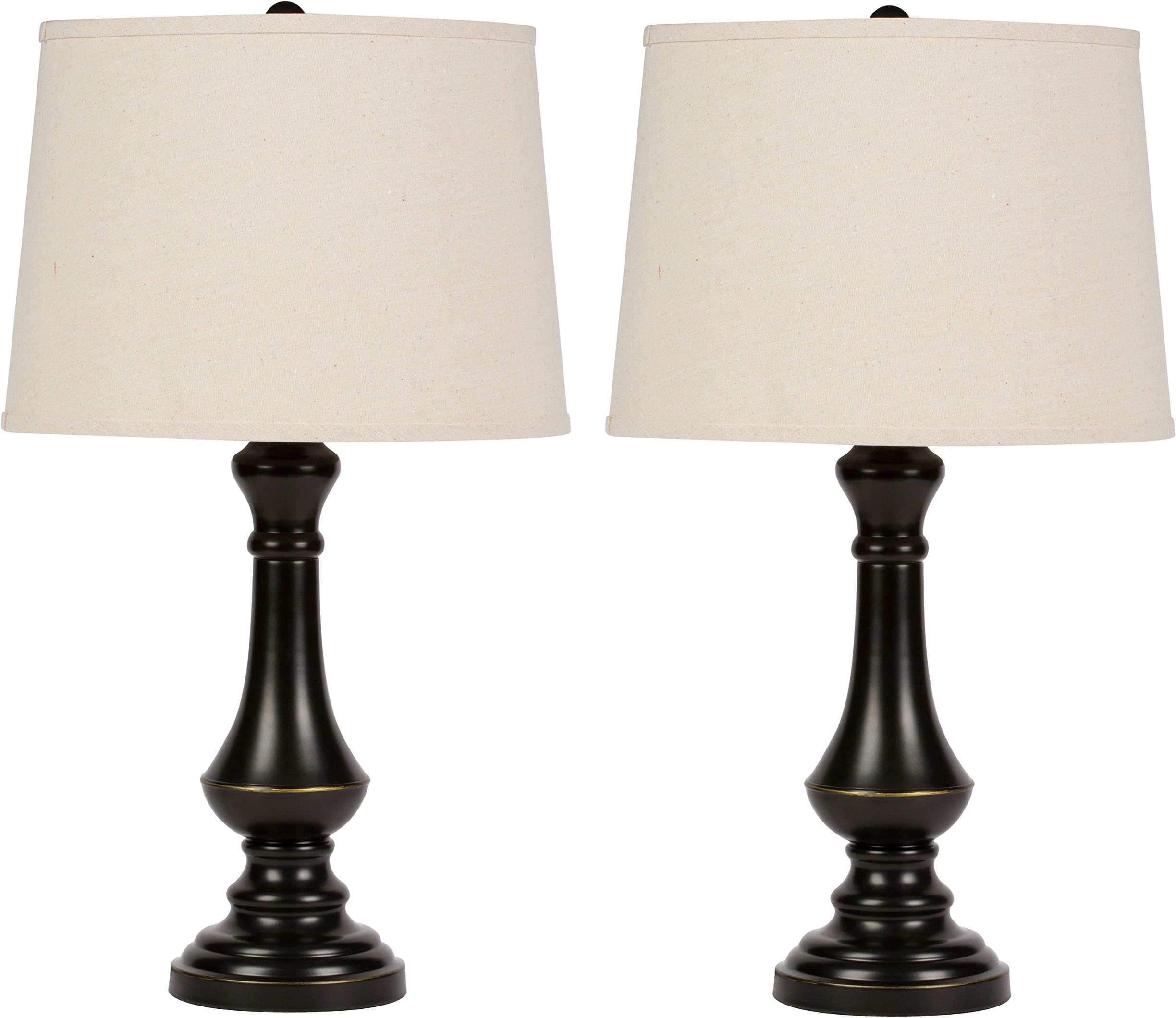 Virtue Home Cambridge 25" Table Lamp Set - 2 Pack