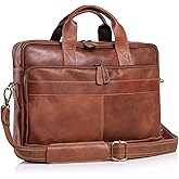 KomalC 16 Inch Leather briefcases Laptop Messenger Bags for Men and Women Best Office Satchel Bag