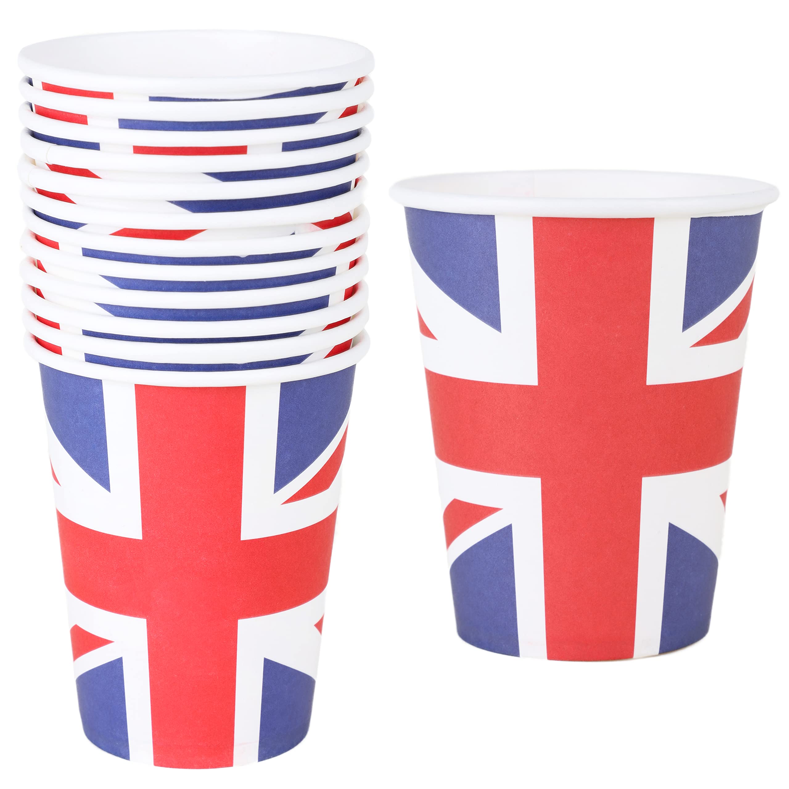 Toyland® Pack of 12 Union Jack Paper Cups - British Tableware - British Celebrations
