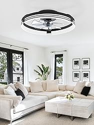 ZMISHIBO Low Profile Ceiling Fans with Lights and