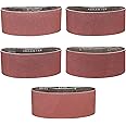 POTUINOM 15 Pack Sanding Belts 4 x 24 Inch,Belt Sander Belts 3 Each of 80/120/150/240/400 Assorted Grits,Best for Sanding Woo