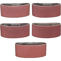 POTUINOM 15 Pack Sanding Belts 4 x 24 Inch,Belt Sander Belts 3 Each of 80/120/150/240/400 Assorted Grits,Best for Sanding Woo