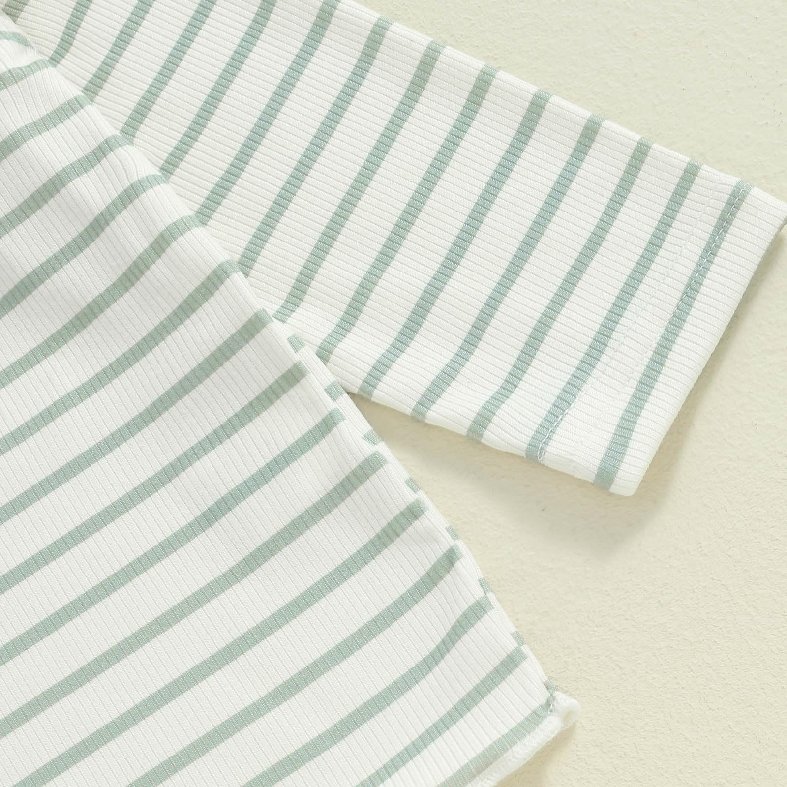 FOCUSNORM Toddler Baby Girl Outfits Ruffle Long Sleeve Striped Trim Tops + Flare Pants Set Toddler 2Pcs Fall Winter Clothes