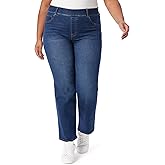 Gloria Vanderbilt Womens Shape Effect Pull on High Rise Straight Leg Jean Plus