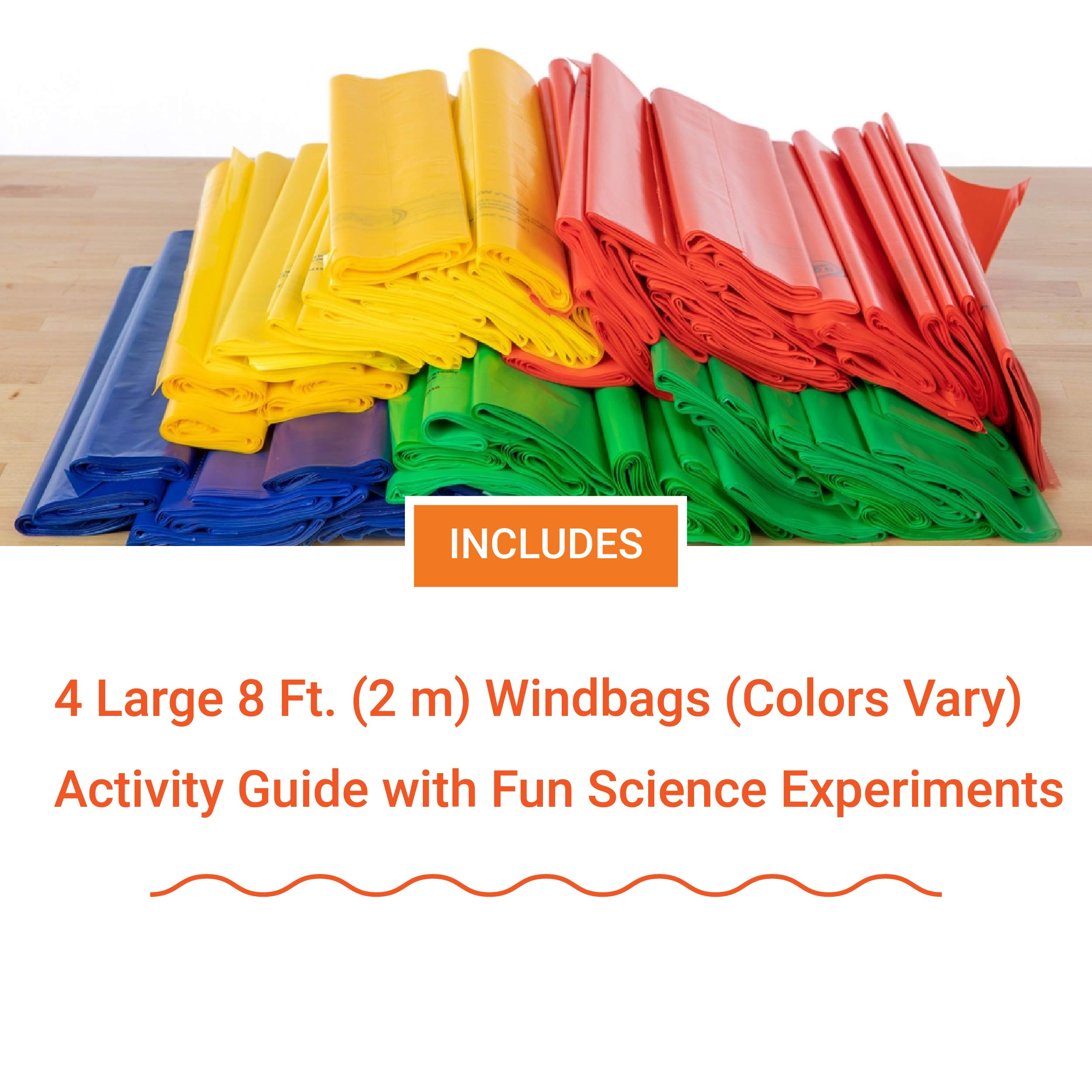 Steve Spangler Science WINDBAGS, 4 Pack – Blows Up in 1 Breath – STEM Activity for Kids – Easier to Inflate Than Regular Balloons – DIY Science Toy for Ages 6 and Up – for Classroom and Home Use