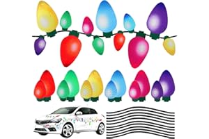 BINSUNS 70Pcs Christmas Car Refrigerator Reflective Magnetic Christmas Lights Set,Car Magnets and Decals Christmas Garage Door Funny Magnets Gift for -6 Colorful Magnetic Wires Xmas Holiday Cute Decor(70pcs)