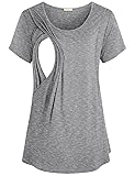 Baikea Women's Summer Breathable Nursing Tops Short