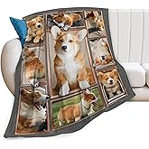 jerkboo Corgi Blanket Throws Corgi Gifts Cute Corgi Dog Throw Blanket for Girls Women Kids Adults Soft Warm Cozy Fleece Blanket for Couch Sofa Bed 50""x40""