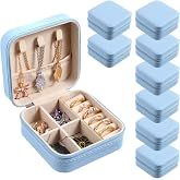 8 Pack Travel Jewelry Case Small Travel Jewelry Box Bridesmaid Gifts Jewelrys Box, PU Leather Small Jewelrys Case Organizer S