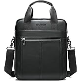 LUKZIJAES Genuine Leather Shoulder Messenger Bag for Men Adjustable Shoulders Sling Crossbody Bags