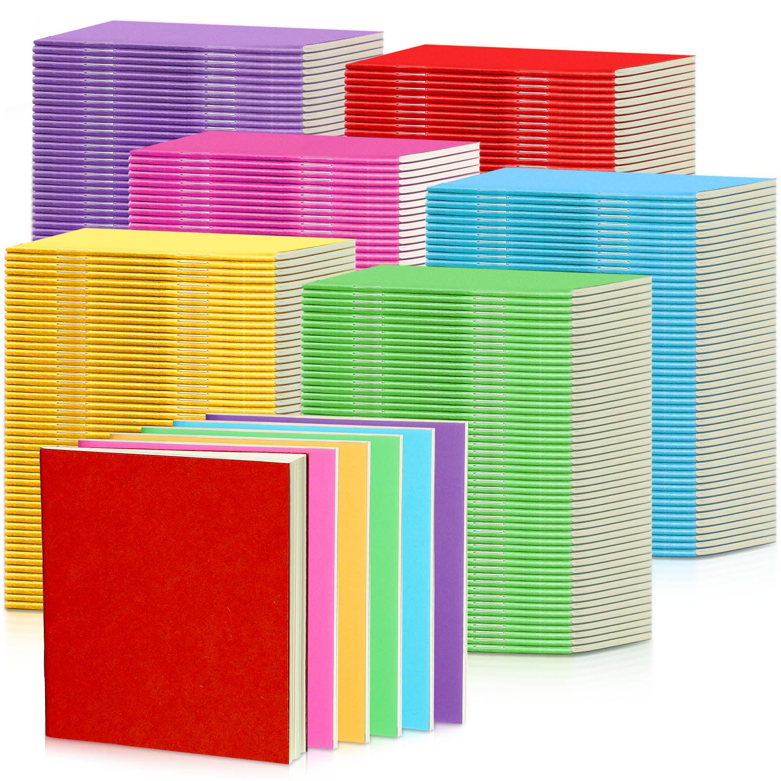 Photo 1 of Thenshop 300 Pack Mini Notebooks Bulk Small Notepad Unlined Journals Pocket Blank Sketchbooks Kids Students Gifts Back to School Supplies 4 x 4 Inch 24 Sheets(Colorful)