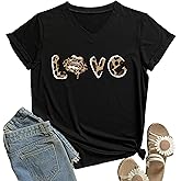 DANVOUY Graphic Tees Cute Funny V-Neck Shirt Tops
