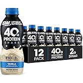 Optimum Nutrition 40g Protein Shake, Vanilla, 14 Fl Oz, 12 Ct | Naturally Flavored, On The Go Complete Protein Drink, Supports Muscle Recovery, 40g of Protein per Serving, Gluten Free