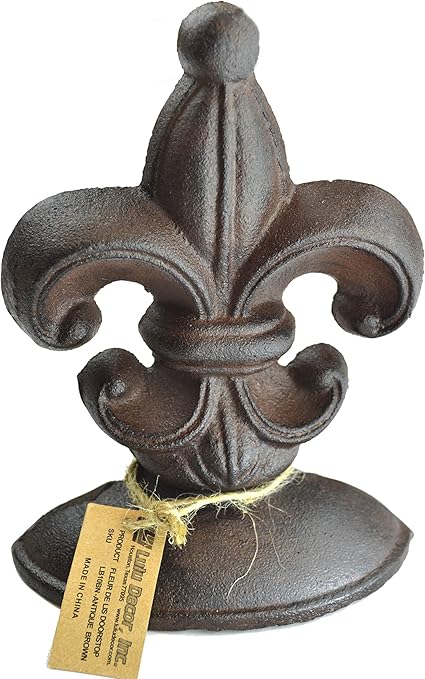 Lulu Decor Cast Iron Fleur De Lis Door Stop 2 Lbs Door Stopper