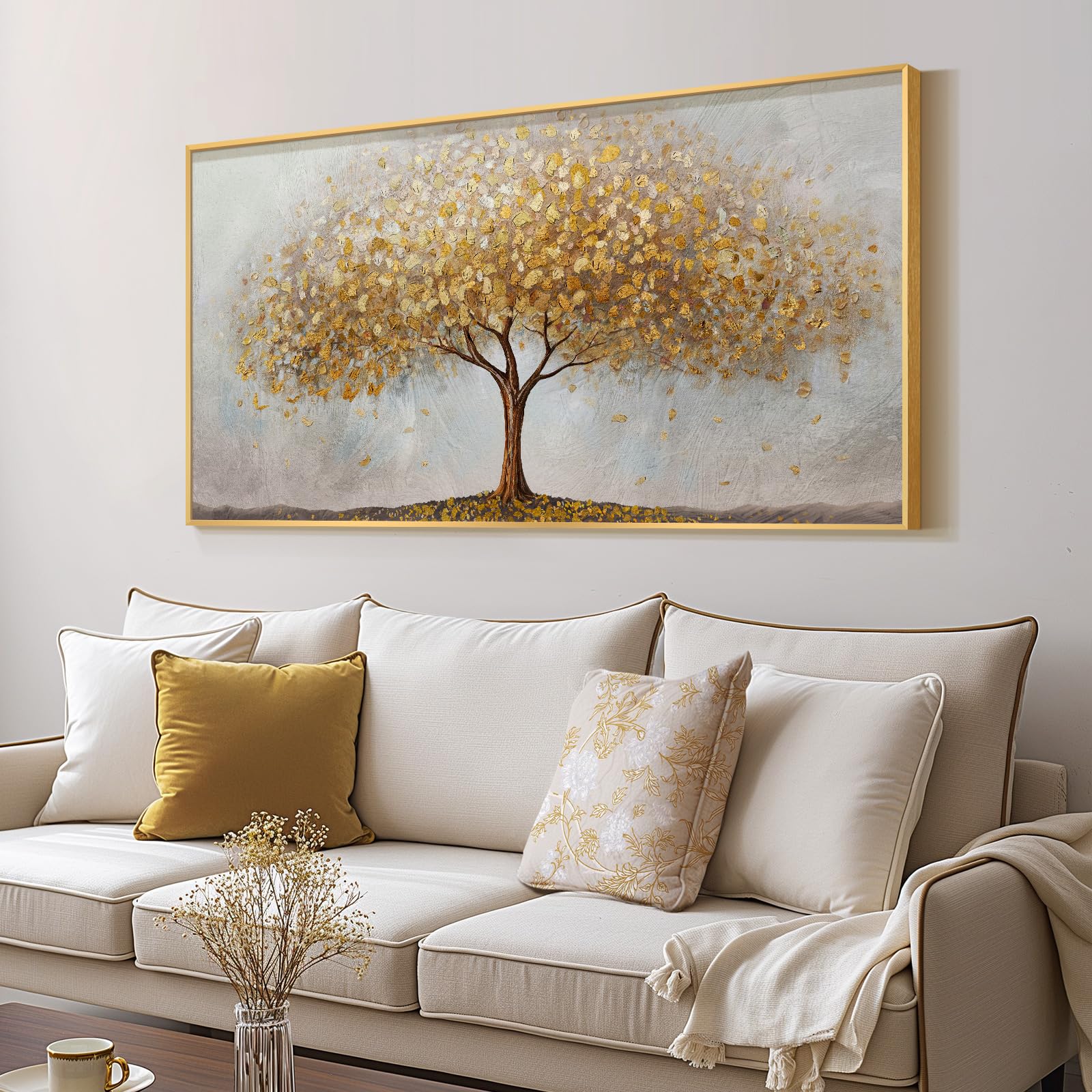 Photo 1 of ** USED** Large Framed Tree of Life Gold Wall Art for Living Room, Canvas Prints Paintings Artwork for Walls, Modern Luxury Golden Big Tree Pictures for Hallway Dining Room Bedroom Office Wall Decor 30x60 In
