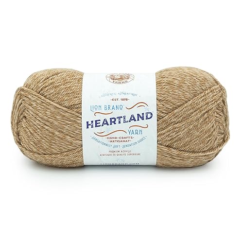 Lion Brand Yarn, Worsted-Weight Heartland Yarn for Knitting, Crocheting, and Crafting, Indiana Dunes, 1 Pack