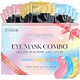 Maskiss Under Eye Patches (15 Pairs), Valentine's Day Gifts for Her, 3 Colors Eye Masks Gift Set for Dark Circles Puffy Eyes, Undereye Bags and Wrinkles, Vegan Skin Care Gifts for Teen Girls