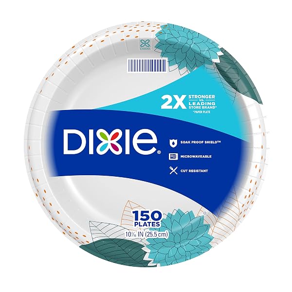 DIXIE PAPER PLATES, 10 1/16 INCH, DINNER SIZE...