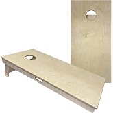 CornholeAce Unfinished Cornhole Boards - NO Poly - No Bounce! Pro Style, Made of Baltic Birch, Includes Handles, Made in USA, Professional Tournament ACE Pro Series