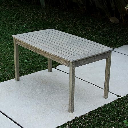 Amazon Com Cambridge Casual Solid Wood West Lake Coffee Table Weathered Grey Garden Outdoor