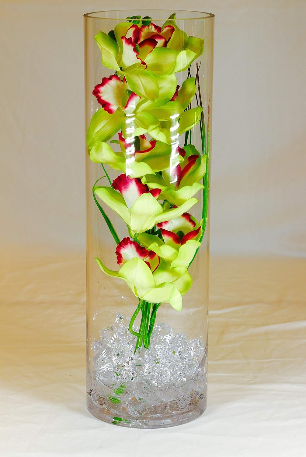 Amazon Com Green Red Artificial Orchid Tropical Centerpiece