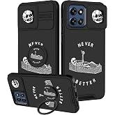 Goocrux for Moto G Stylus 5G 2025/2026 Case - Women Girls Cute Phone Cover Girly Design Slide Camera Cover with Ring Stand Holder Cases for Motorola G Stylus 5G 2025/2026, Lying Skull