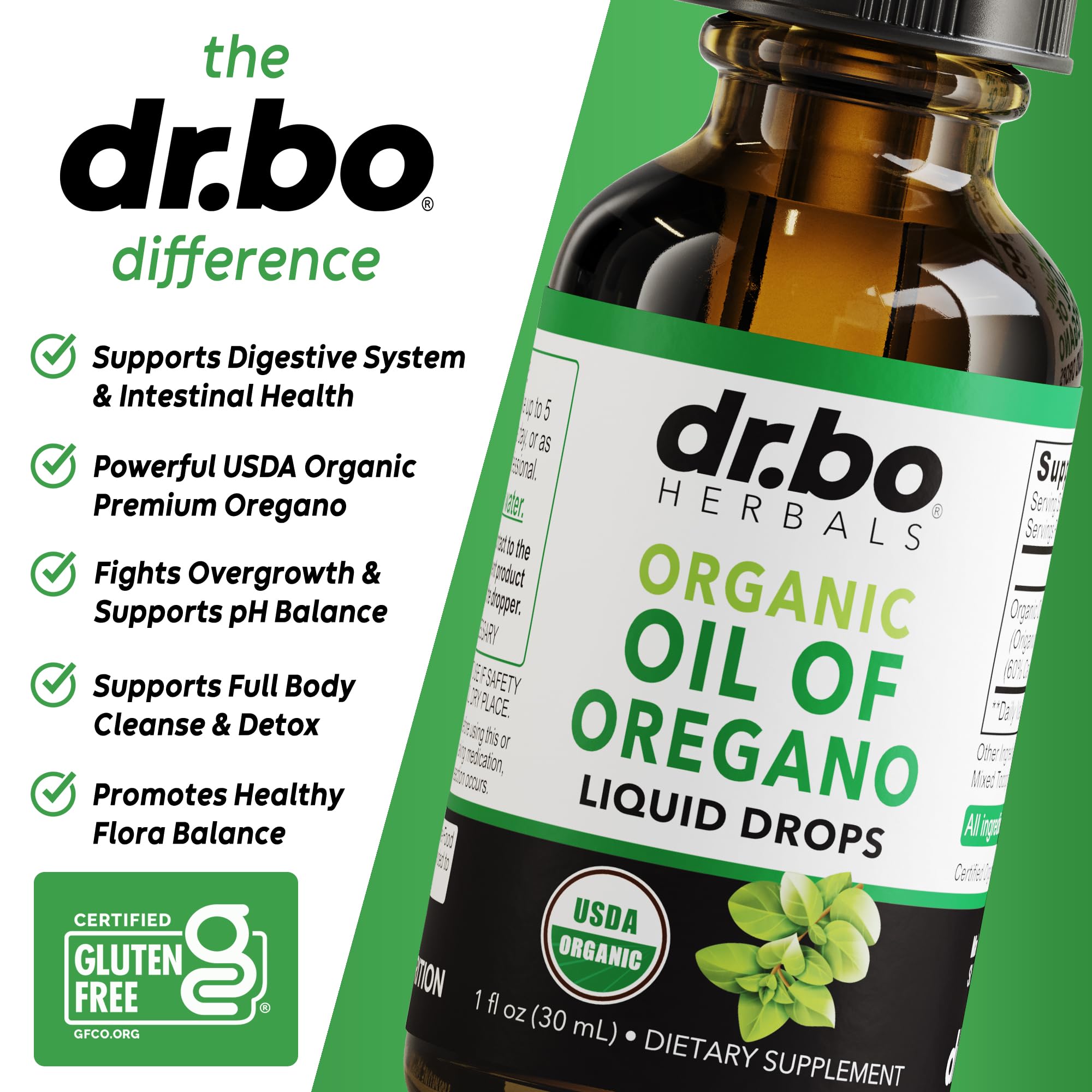 Oregano Oil Organic Liquid Drops - 6 Month Supply Organic Oil of Oregano Drops Liquid Tincture Extract, Cleanse, Detox, Immune Support, Digestive Gut Health - Pure Vegan Non-GMO Herbal Tincture 1 oz